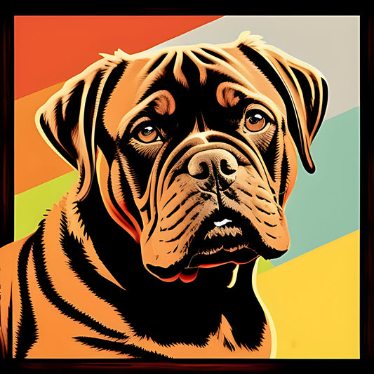 Pop Art Pets Dogue De Bordeaux Dog 99 Colours High Detail Cross Stitch Digital Download Chart Only Fanatsy Theme