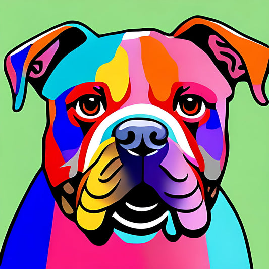 Pop Art Pets English Bulldog 99 Colours High Detail Cross Stitch Digital Download Chart Only Fanatsy Theme